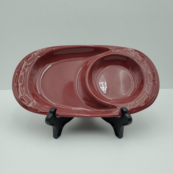 Longaberger Woven Traditions Paprika Soup & Sandwich Plate Oval Lunch Snack Tray - Picture 2 of 6